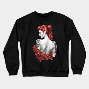 Red Haired Woman Sketch Crewneck Sweatshirt